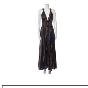 NICHOLAS Navy and Black Striped Maxi Dress
